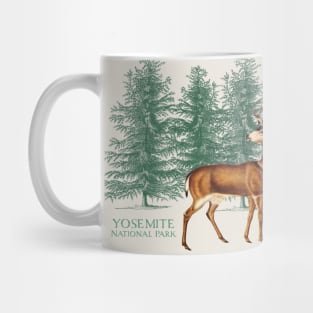 Yosemite National Park California Trees Silhouette Deer Vacation Souvenir Mug